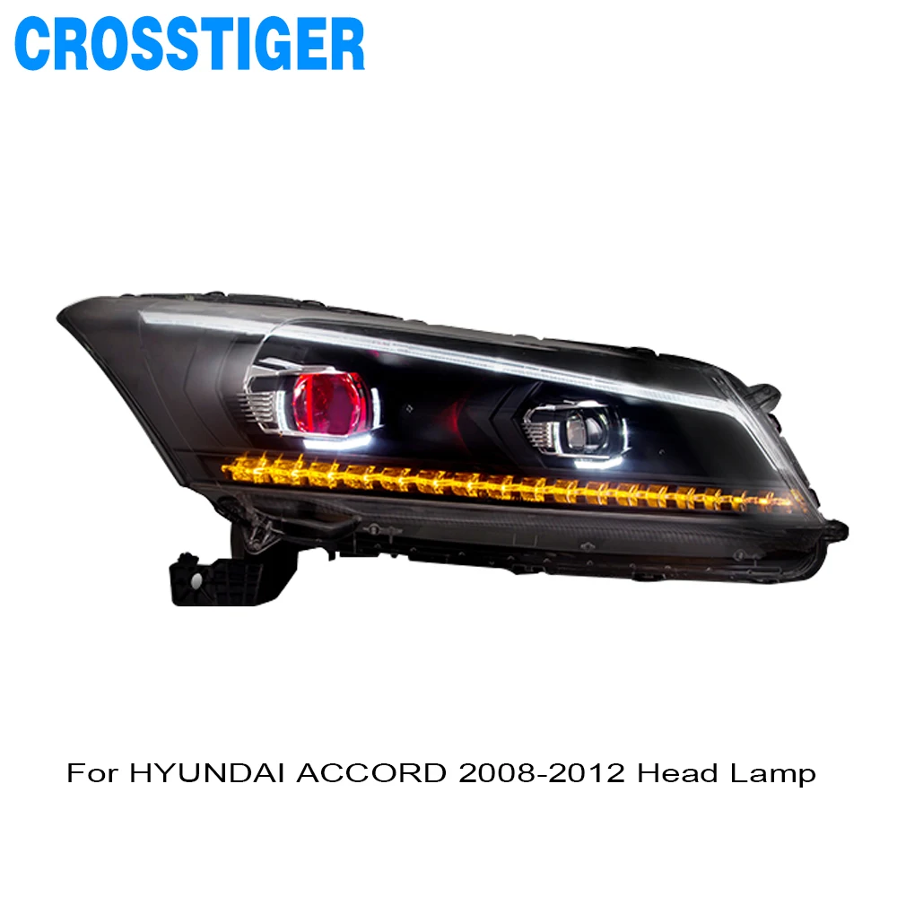 Для HYUNDAI ACCORD 2008 2009 2010 2011 2012 светодиодный головной фонарь DRL фара в сборе|Фара для