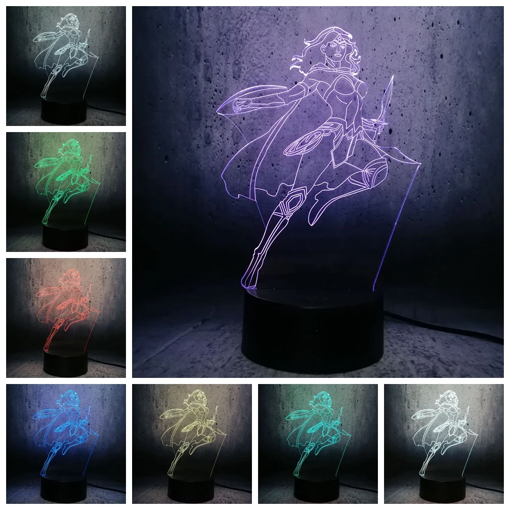 DC Супермен Бэтмен Логотип Символ вспышка чудо женщина Диана 3D LED Лава фильм роль
