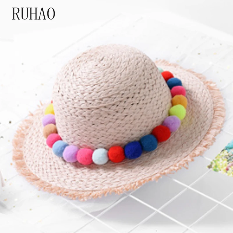 RUHAO новые детские солнцезащитные шляпы летняя цветная шапка в повседневном стиле
