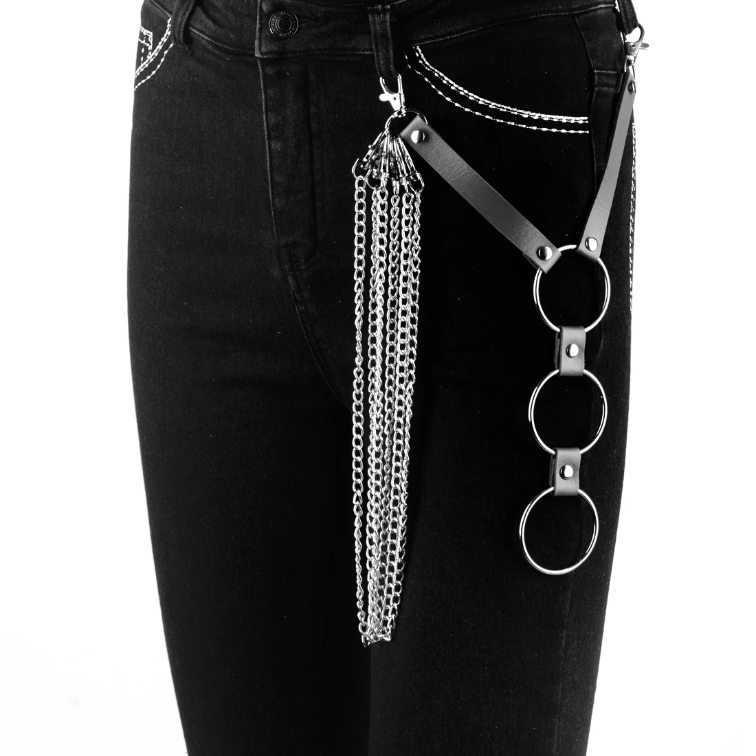 Женские кожаные подвязки на ногу в стиле рок-хип-хоп ручной работы 3 цвета ремни