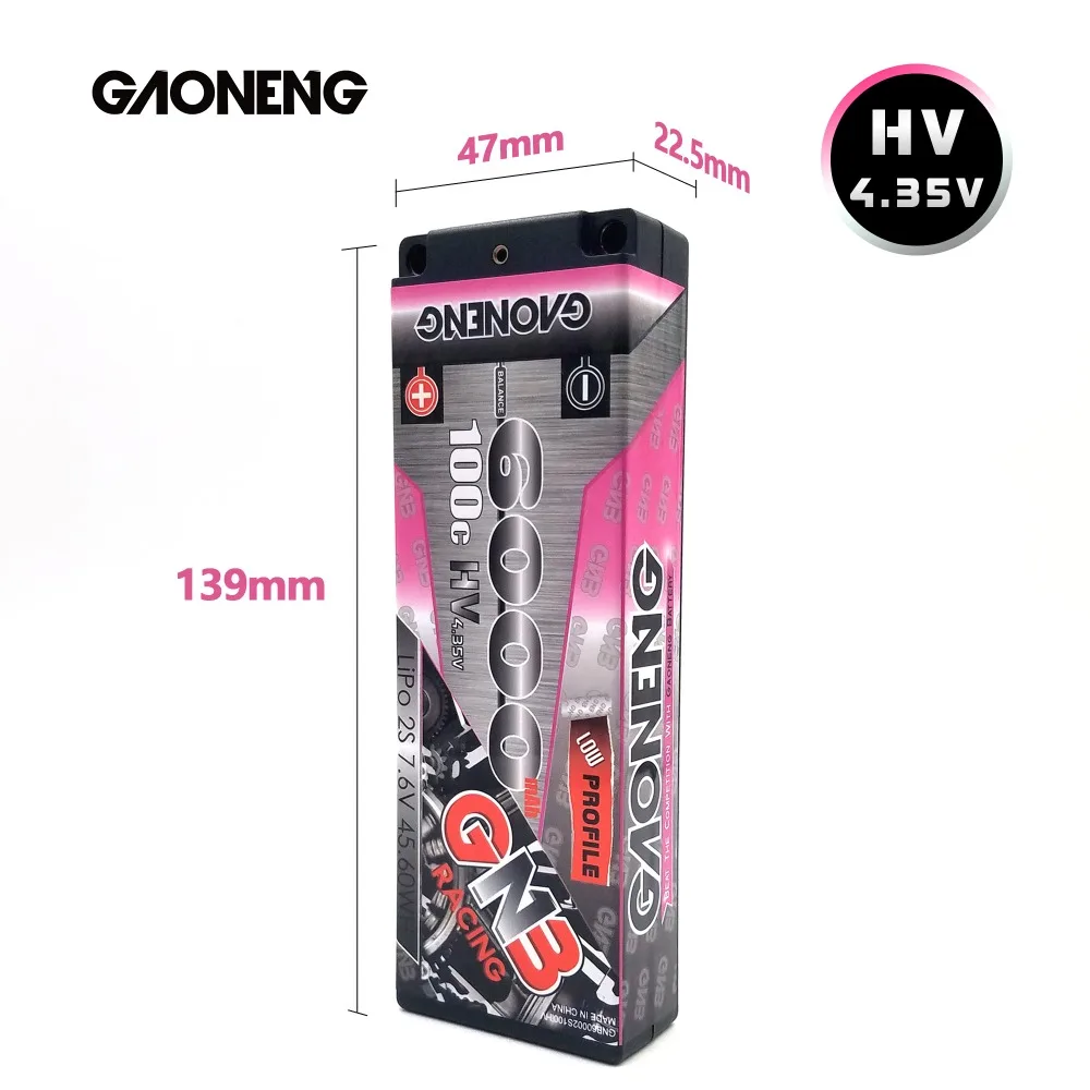 Литий-полимерный аккумулятор Gaoneng GNB 6000 мАч 2S 7 6 в HV 100C/200C 2S1P твердом корпусе разъем