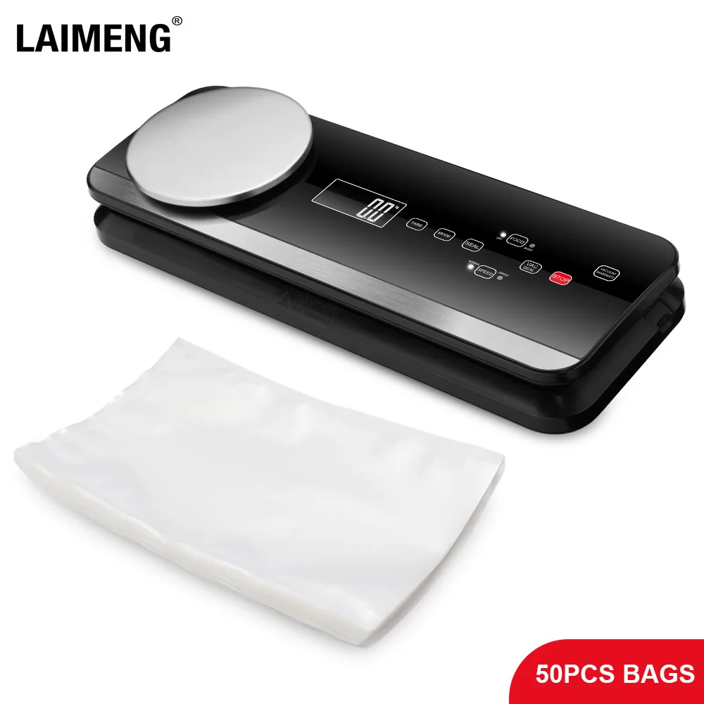 

LAIMENG Automatic Food Packing Machine Vacuum Packer Vacuum Sealer With Food Grade Vacuum Bags Package Kitchen Appliance S199