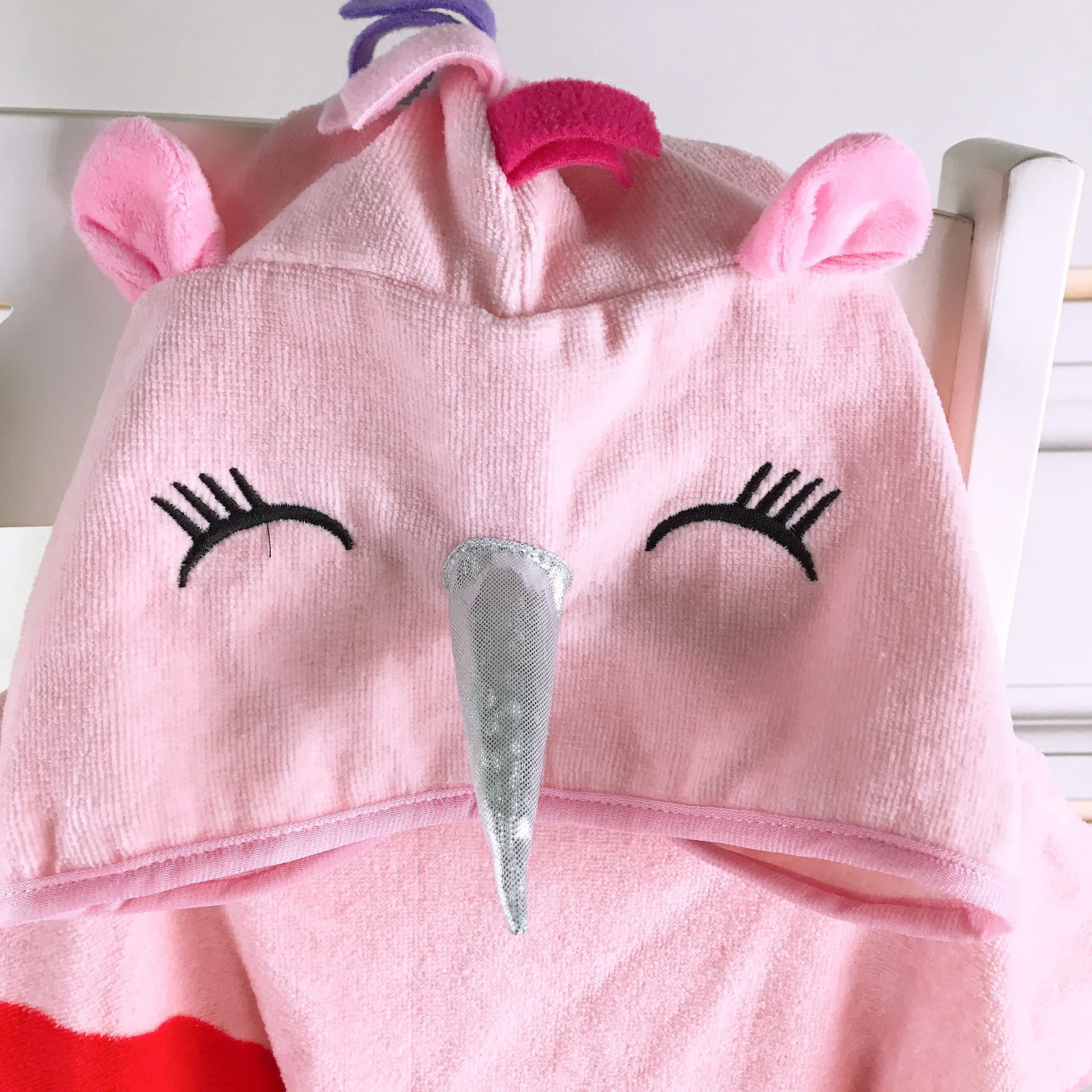 Пляжные банные полотенца с капюшоном для детей от 2 до 6 лет милый розовый