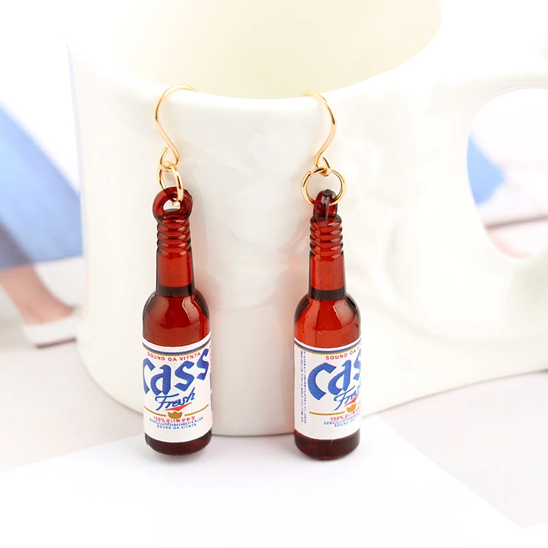 Креативный кулон крючок для бутылки вина серьги модные женские стеклянные