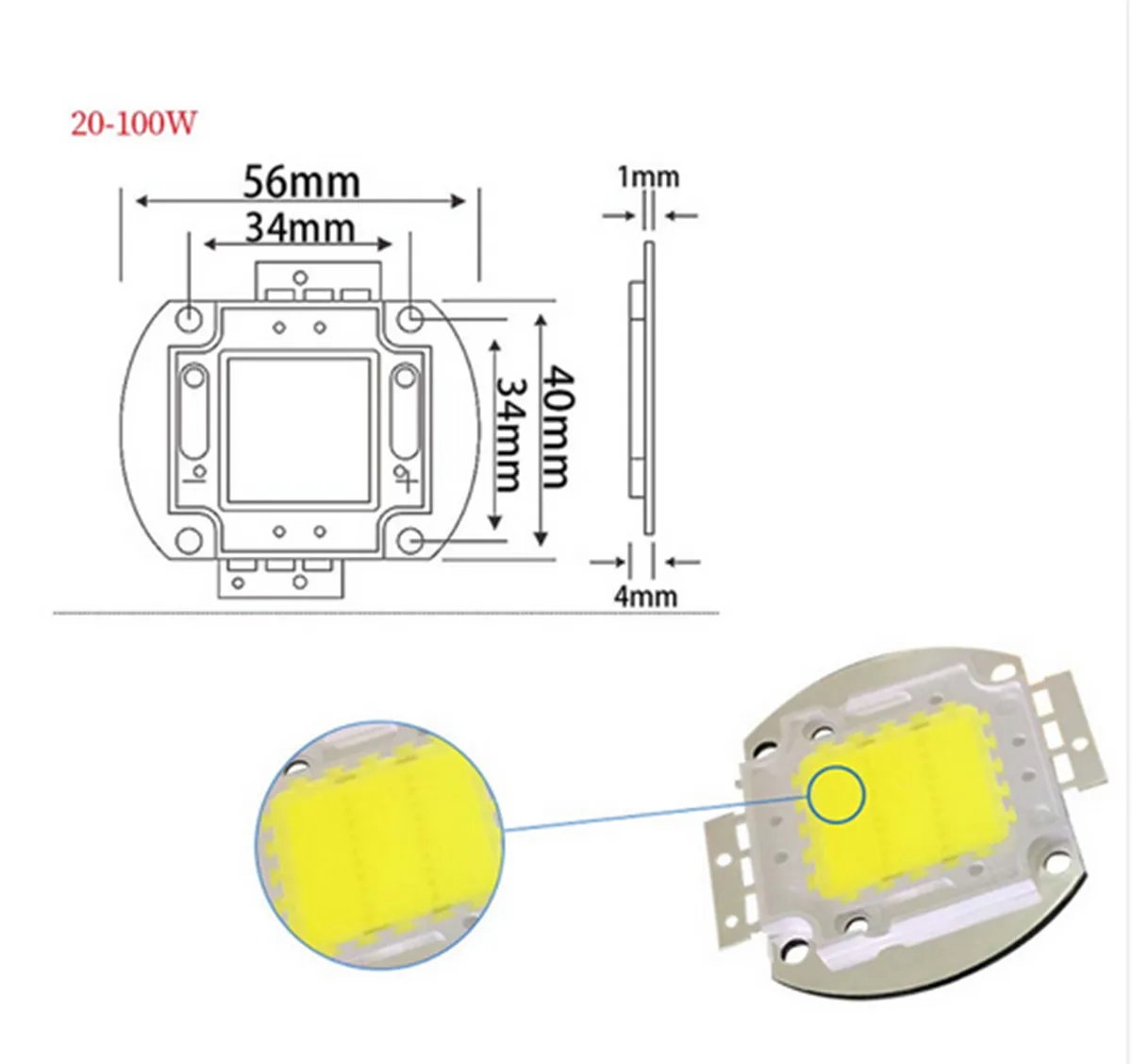 Высокая Мощность светодиодный чип 1 Вт 3 5 10 20 30 50 100 W COB SMD СВЕТОДИОДНЫЙ шарик белый
