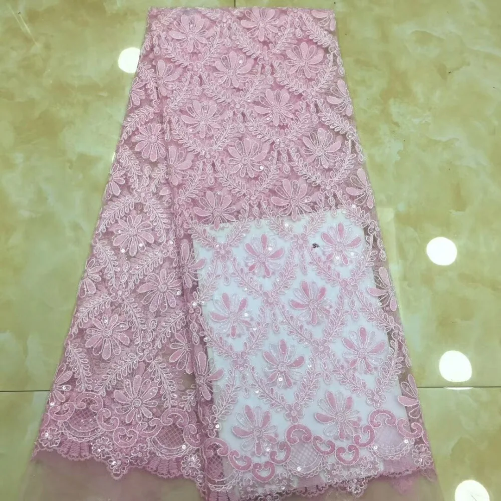 

African Lace Fabric 2019 High Quality Lace French Tulle Lace Fabric With Stones Party African Lace Material CDN222