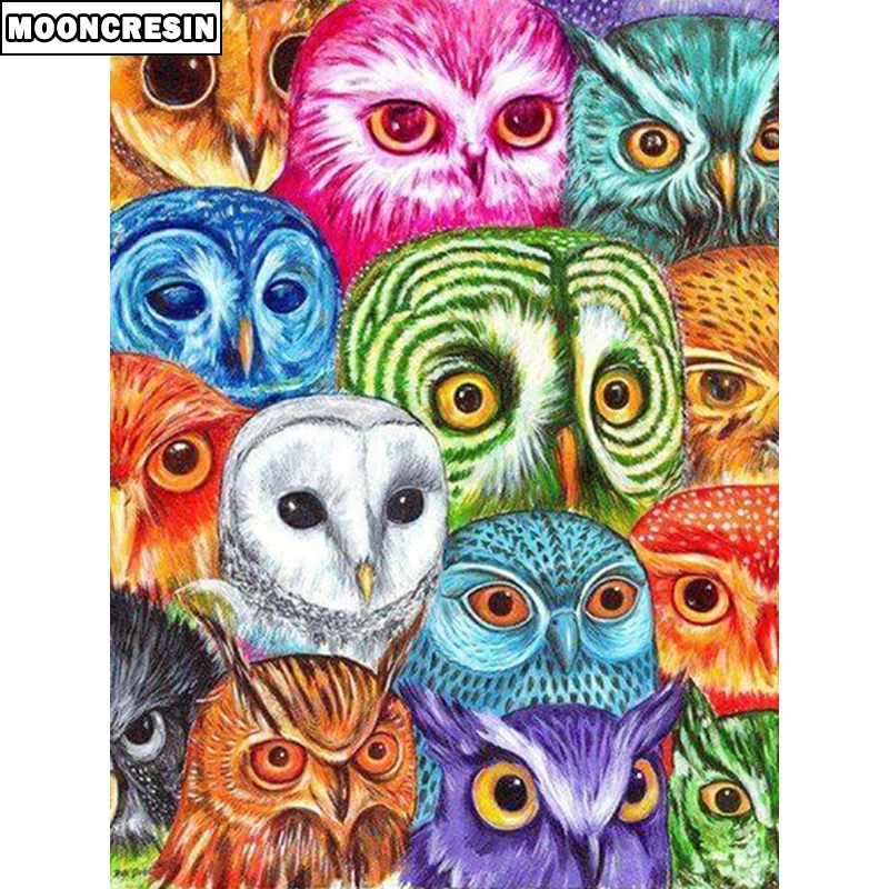 

5D Diy Diamond Painting Owl Cross Stitch Mosaic Painting Rhinestone Decoration Home Gift Animals Diamond Embroidery Wall Sticker