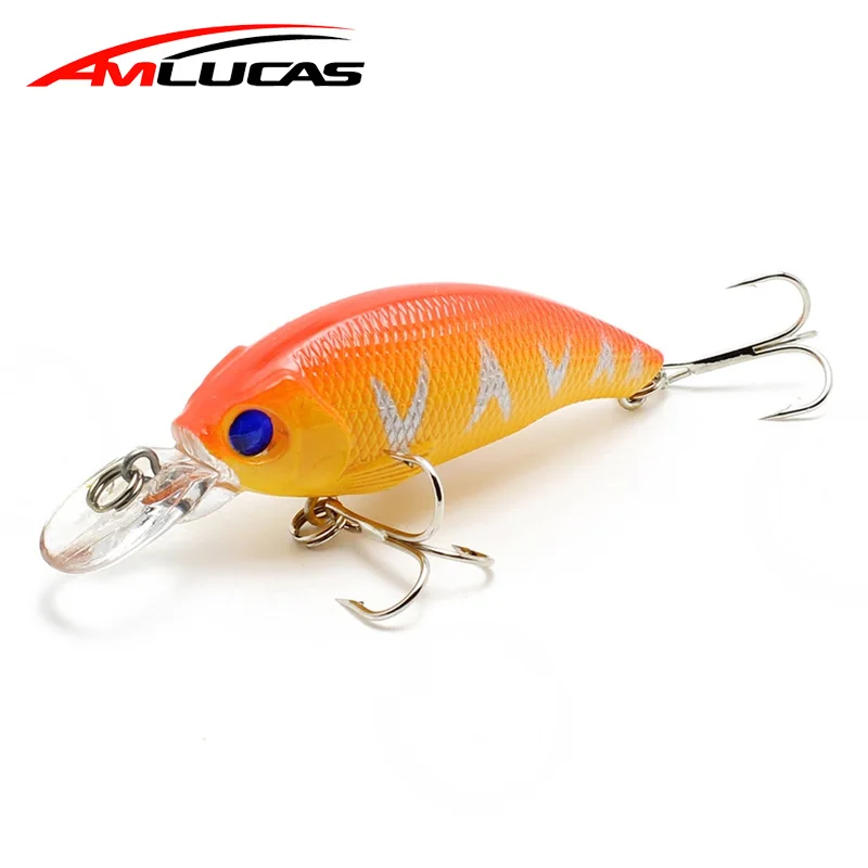 Amlucas 75 мм 8 5 г искусственная наживка Рыболовный воблер Crankbait 3D глаза Pesca крючки