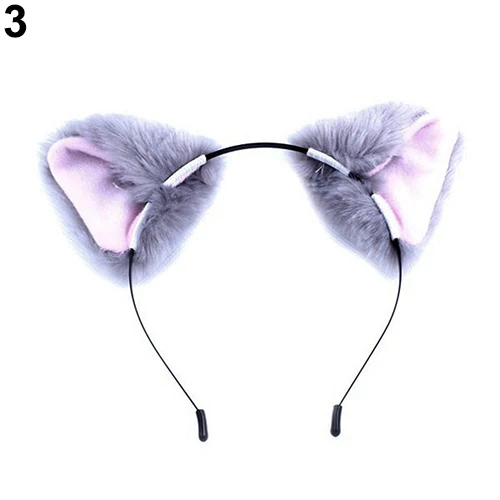 Повязка на голову для косплея с милыми пушистыми кошачьими или лисьими ушками