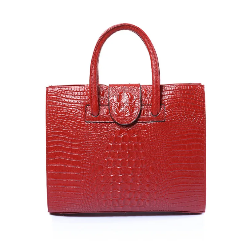 Роскошные женские OL сумки из натуральной кожи крокодиловой сумка с 3D аппликацией