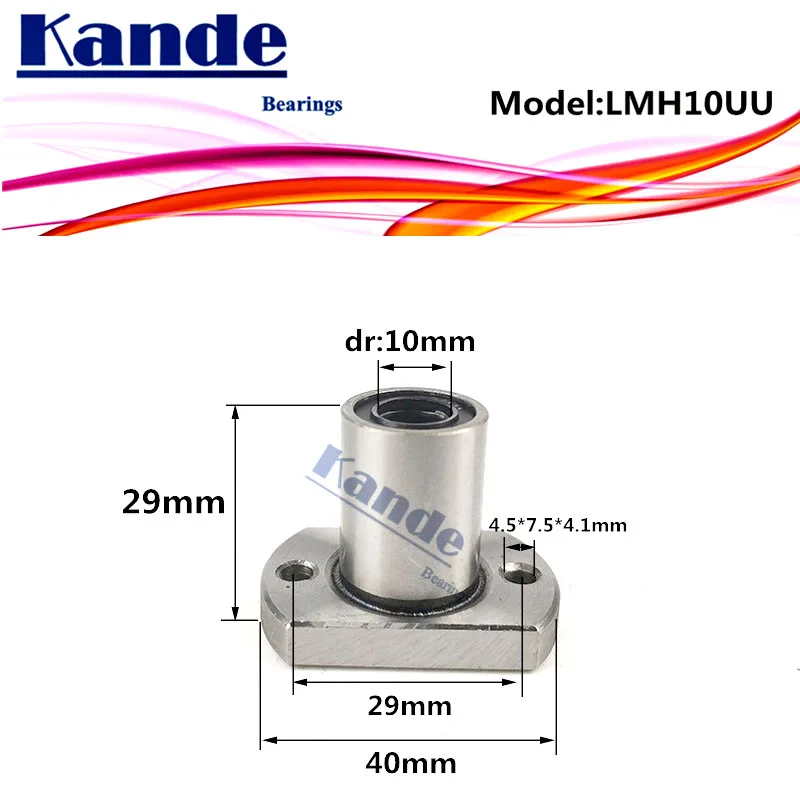

LMH10 UU 1pcs/lot LMH10UU Round Flange Linear Ball Bearing 10mm LMH10 For 3D printer SMH10UU Kande Bearings