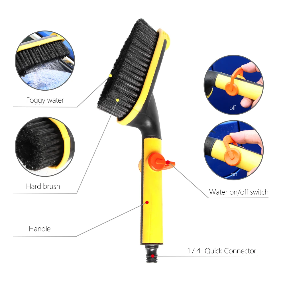 Вода через щетки мытья автомобиля Kit зубные с мягкой щетиной для автомобилей