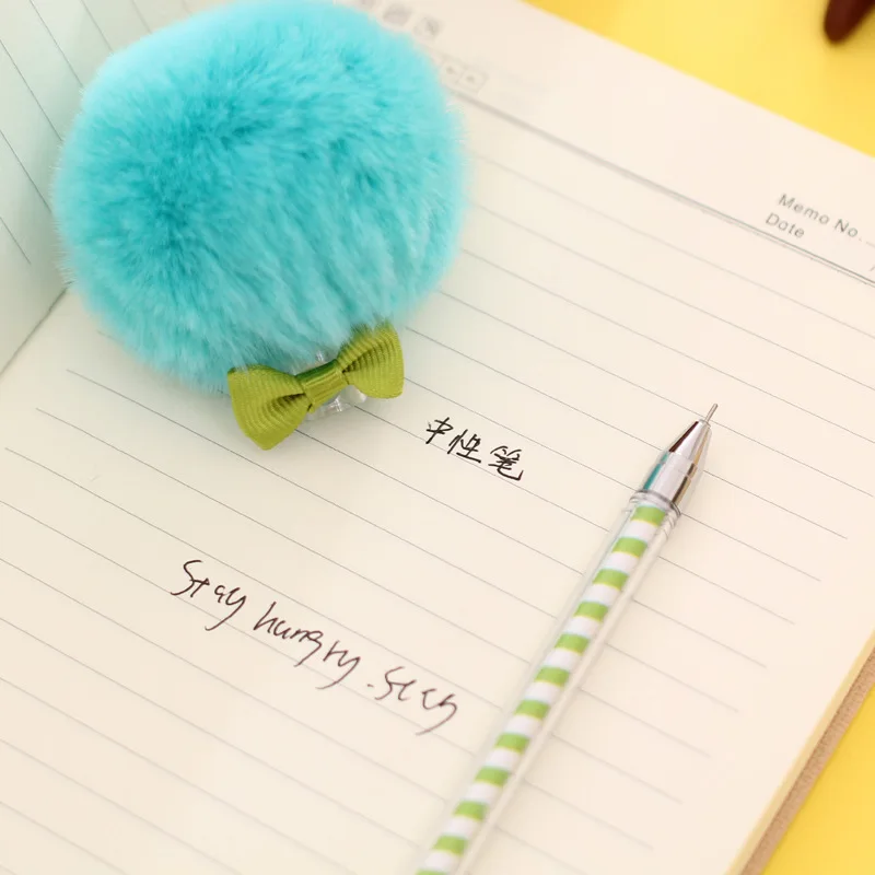 1 шт. милые плюшевые мяч гелевая ручка для школьника записи сувениры Канцелярский