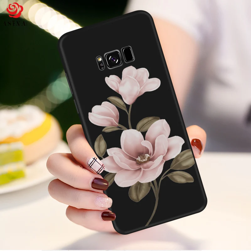 Чехол ASINA с цветами для Samsung Galaxy S8 силиконовый оригинальный 3d бампер A5 A6 A7 A8 S10 Plus Note