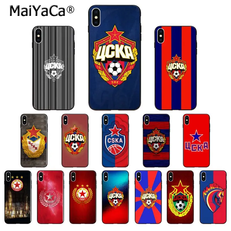 Мягкий чехол для телефона из ТПУ MaiYaCa PFC ЦСКА футбольная команда iPhone 8 7 6 6S Plus X XS MAX 5