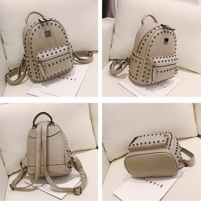 Gradosoo рюкзак с заклепками в стиле панк женский известный бренд искусственная кожа