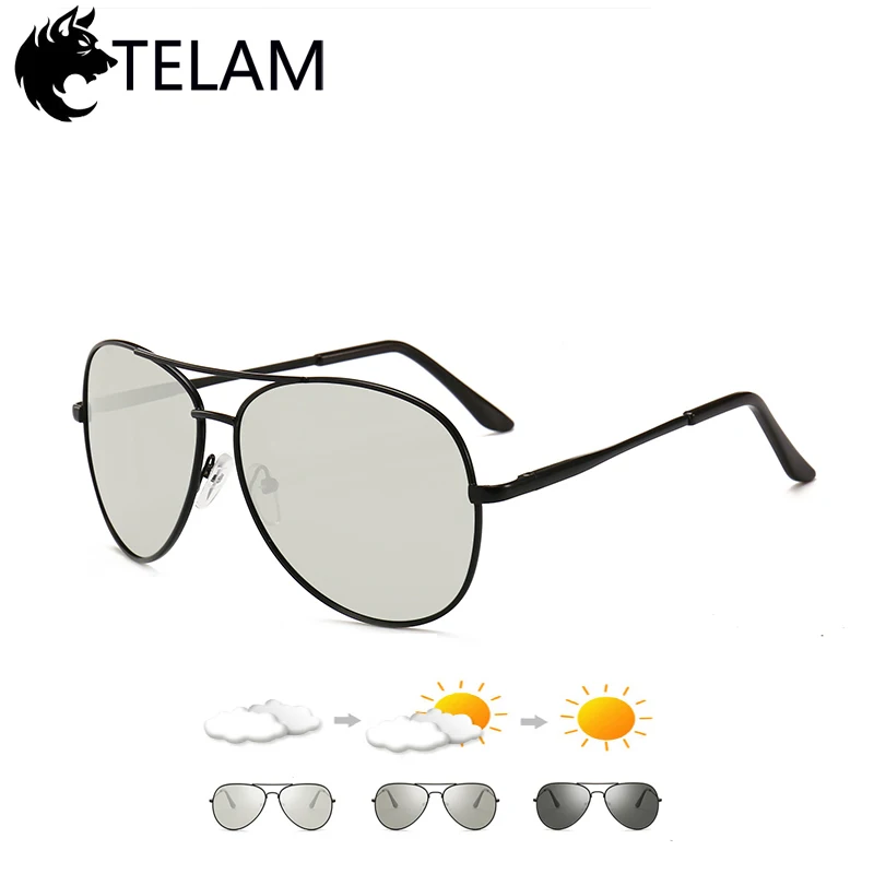 

Classic Driving Photochromic Sunglasses Men Polarized Chameleon Discoloration Sunglasses for men rimless Anti-glare sunglasses