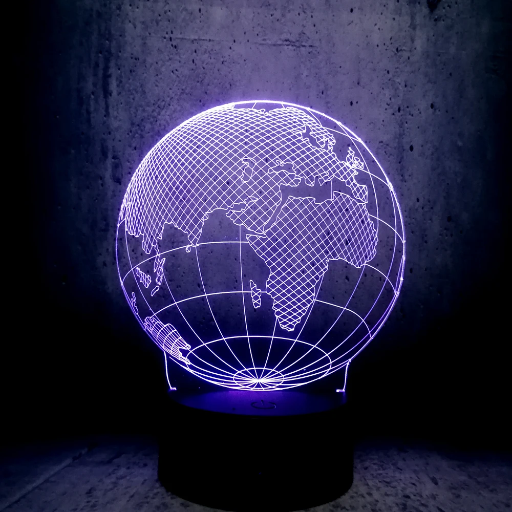Новый дизайн Tellurion Глобус мир Европа карта 3D светодиодная лампа 7 видов цветов