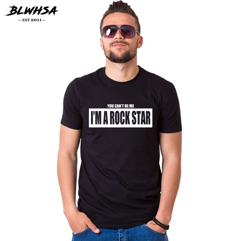 

Мужская хлопковая футболка BLWHSA, с принтом в стиле хип-хоп, с надписью «You Can't Be Me I'm A Rock»