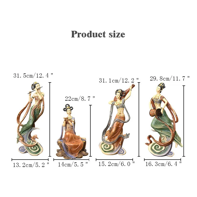 

Chinese Resin Flying God Girl Decoration Angel Crafts Fairy Flying Figures Ornaments Wedding Gifts Household Living Room Decor