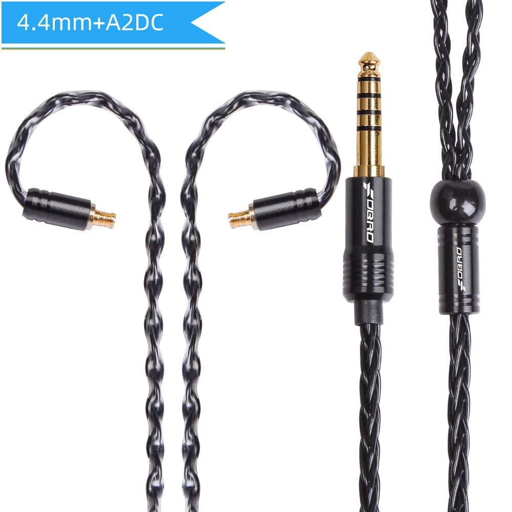 black 4.4mm A2DC FDBRO 2,5/3,5/4,4 мм балансный кабель IE80 MMCX 2Pin A2DC IM 8 ядерный мини посеребренные компакт-дисков кабель для SE315 SE425 SE535 SE846 UE900 H3 - Цвет: black 4.4mm A2DC