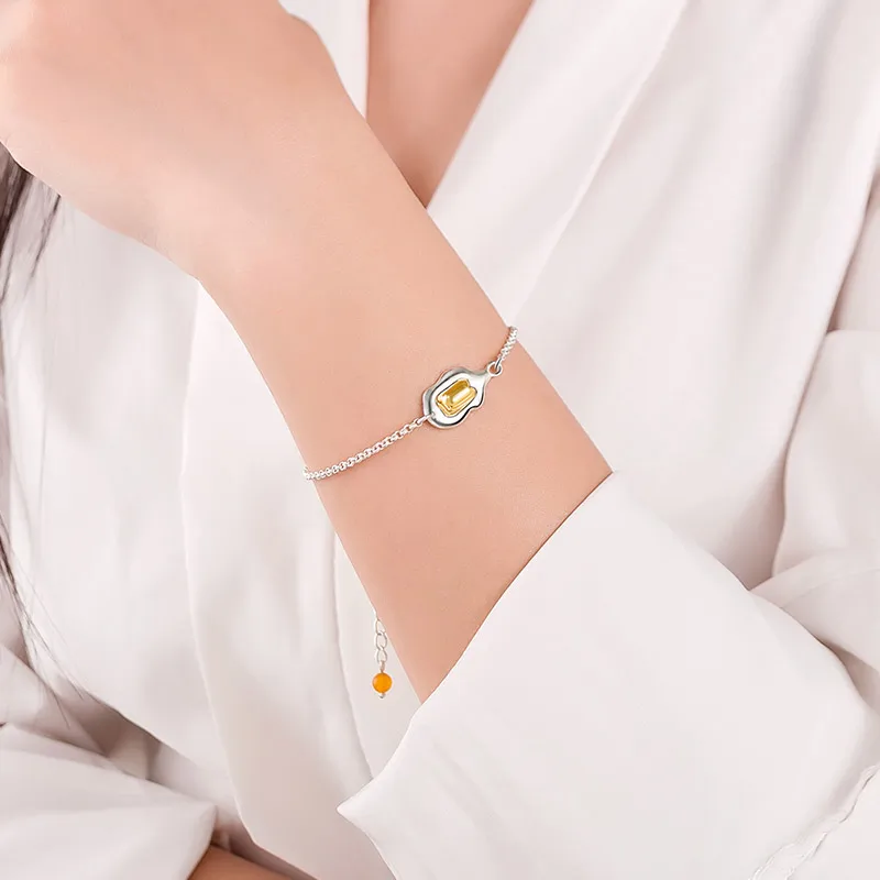 S925 серебро Gudetama браслет кавайи цепочки на руку как подарок Косплэй подруги
