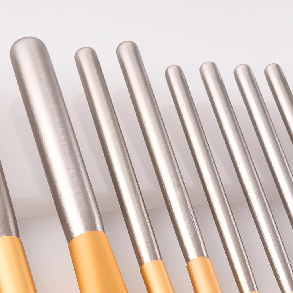 GUJHUI 13 шт./компл. высококачественные нейлоновые кисти для макияжа цвета шампань