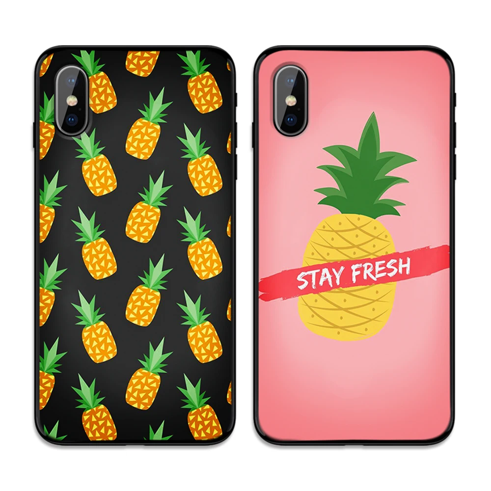 Красивый мягкий чехол из ТПУ с рисунком ананаса для Apple iPhone 6 6S 7 8 Plus 5 5S SE X XS MAX XR