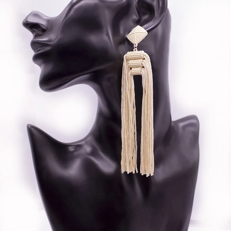 2017 брендовые богемные Веревка Узел длинной кисточкой серьги в ретро стиле ручной