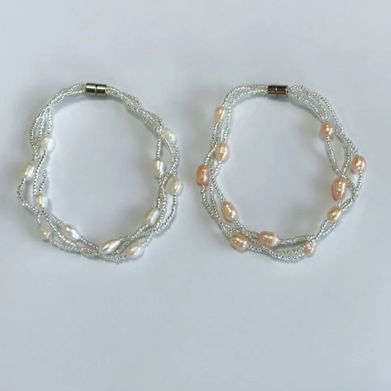 

Women Jewelry Freshwater Pearl Engagement Party Jewelry Fashion Jewelry Elastic Rope Charm Bracelets A67