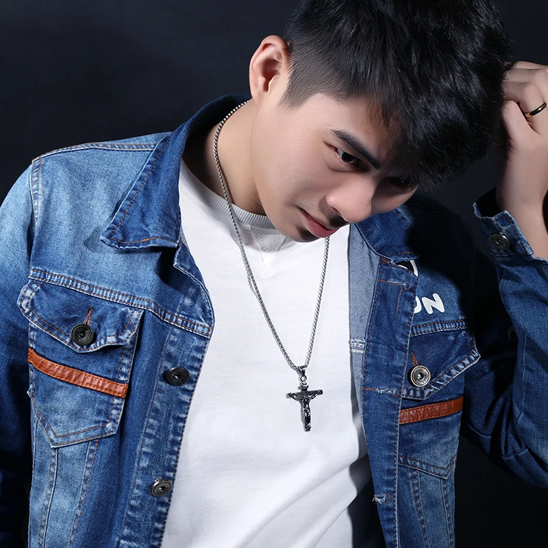 3 шт./лот Крест Иисуса Брендовое ожерелье медальон из титановой стали кулон