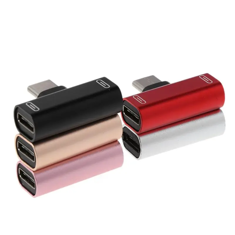 Двойной Тип C USB-C наушников аудио зарядка зарядное устройство адаптер-разветвитель конвертер для Xiaomi 6 6X8 Note3 Mix 2 huawei Коврики