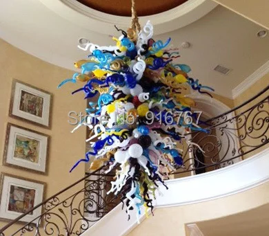 

Free Air Freight Villa Winding Stair Lighting Colorful Crystal Chandelier