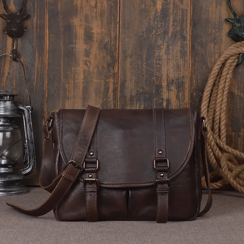 Сумка мессенджер NIUBOA Мужская из натуральной кожи|genuine leather men bag|bag high qualityleather man bags |