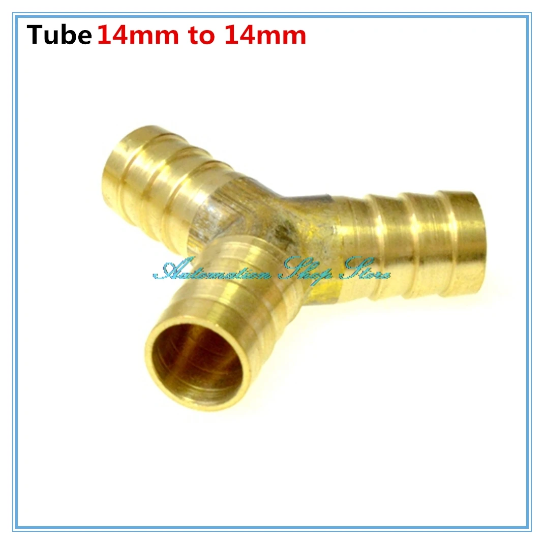 

5pcs 14mm to 14mm Y Shaped Quick Joint Air Pneumatic Pipe Fittings Gold Tone