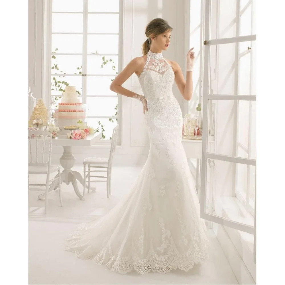 2019 идеальное свадебное платье с завязкой на шее Бохо плеча молния пляжное