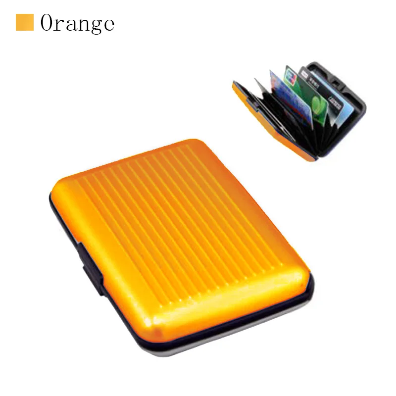 Orange BONAMIE RFID банк ID анти-магнитные пакеты держатель для карт Алюминий+ пластик большая емкость Чехол для карт наборы кошелек визитница сумка - Цвет: Orange