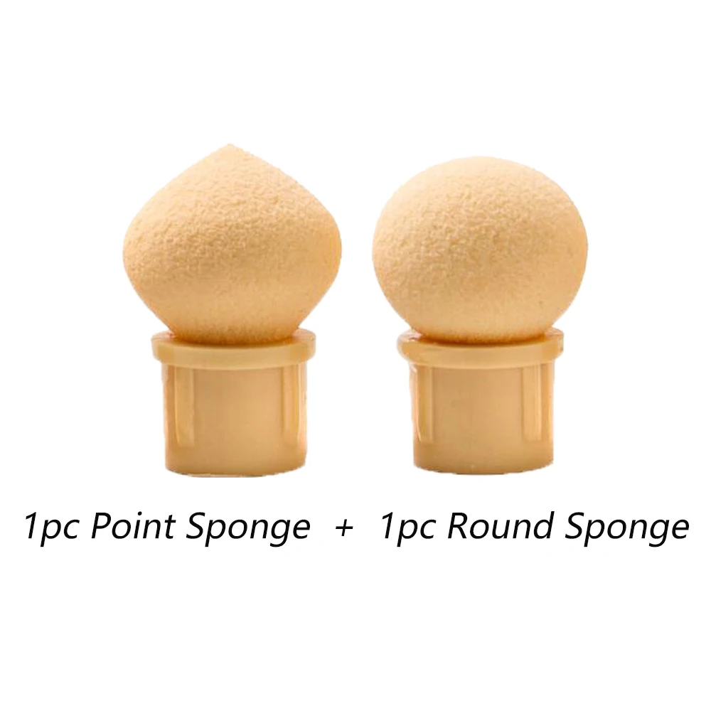 2 pcs Sponge 1 шт. моющийся спонж щетка для ногтей съемная ручка двойная головка Стразы градиентный Цветущий многоразовый инструмент для маникюра BE945 - Цвет: 2 pcs Sponge
