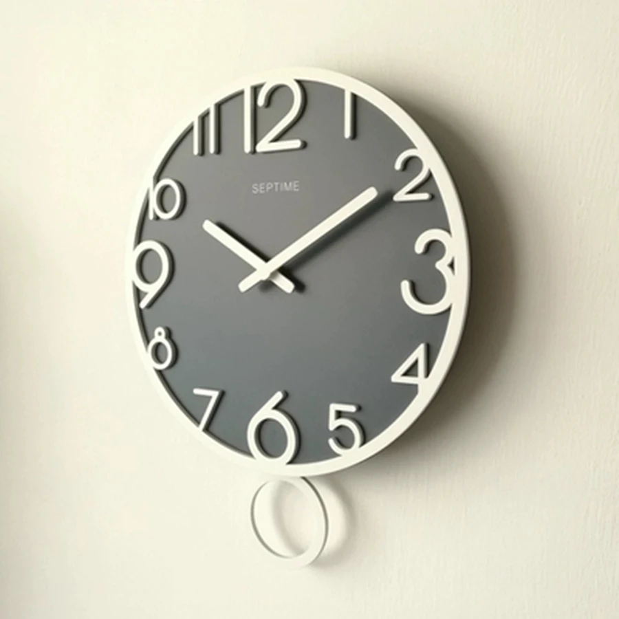 Single Side Wood Art Wall Clock Creative Modern A Watch Living Room Decoration Mute Saat Home AccessoriesB1035 | Дом и сад
