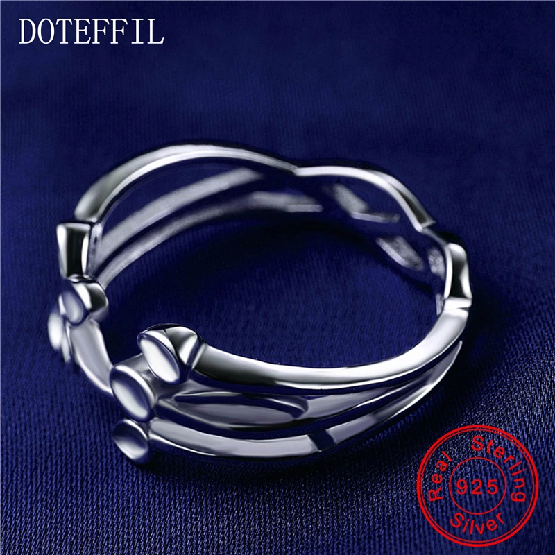 Серебряные кольца DOTEFFIL Solid 925 пробы Женские Ювелирные изделия|925 sterling silver ring|sterling
