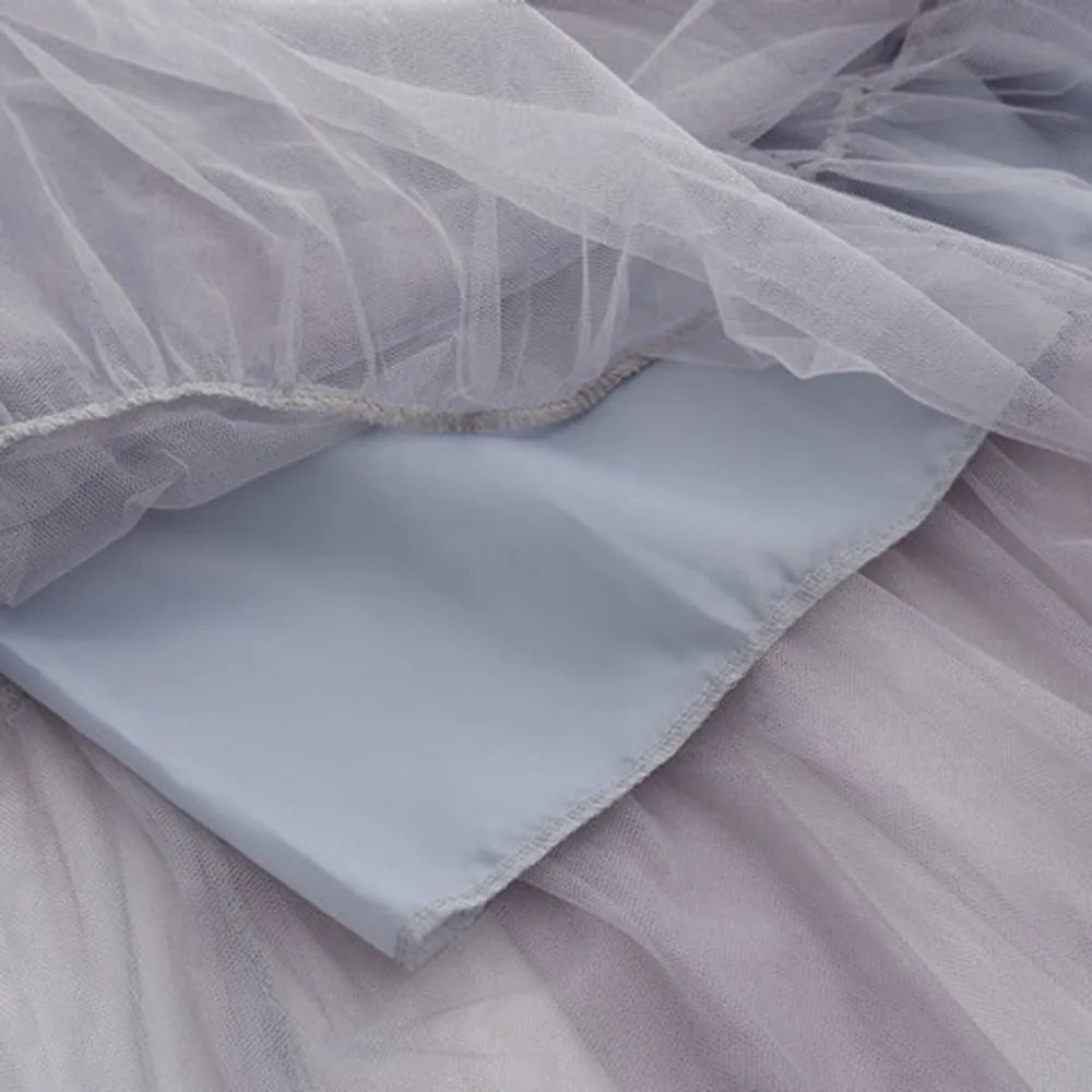 Юбка-пачка Женская плиссированная средней длины Тюлевая эластичная юбка с