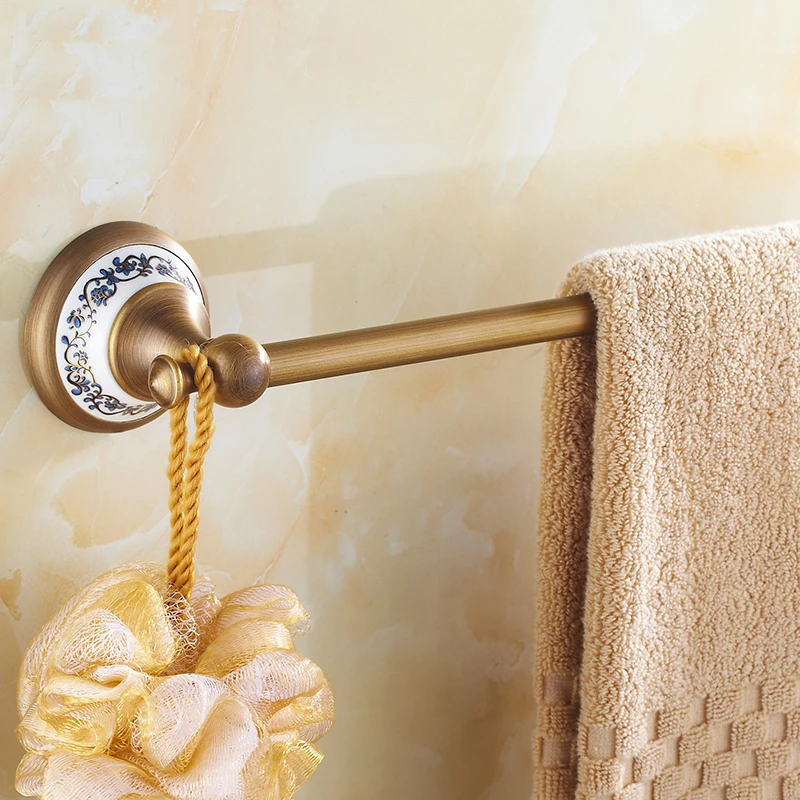 Вешалка для полотенец в ванную из латуни европейском стиле 60 см | Обустройство