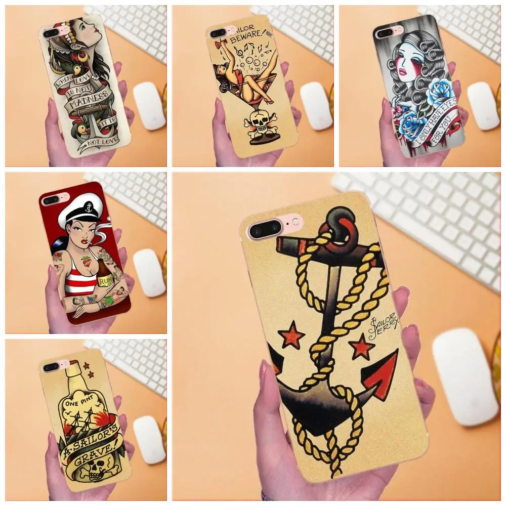 TPU чехол матроска Джерри тату для Huawei Mate 7 8 9 10 20 P8 P9 P10 P20 P30 Lite Plus Pro