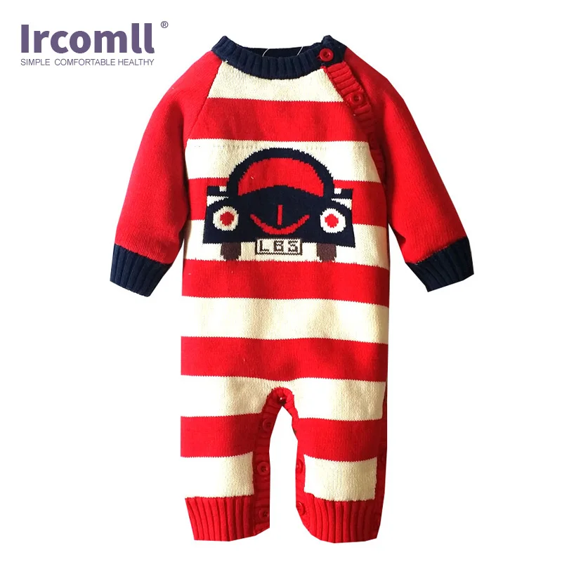 Ircomll теплый флисовый Детский комбинезон для новорожденных вязаный свитер