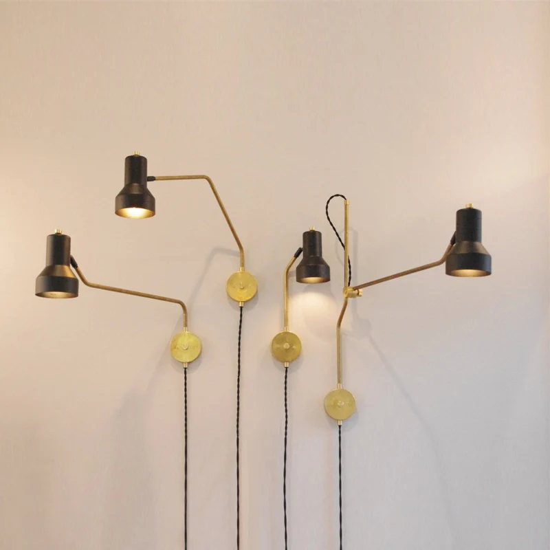 

Nordic Bedroom Bedside Lamp Wall Lamp Simple Modern Aisle Corridor Hotel Golden Background Wall Lamp Creative LED Lamp