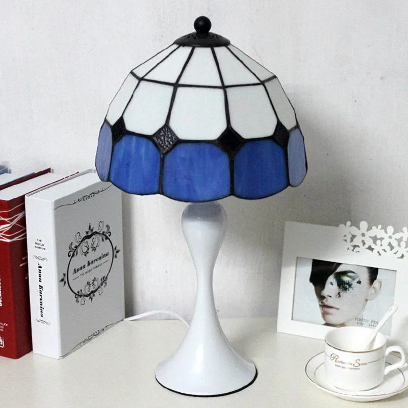 Настольная лампа Тиффани с абажуром ручной работы tiffanylamp для спальни гостиной