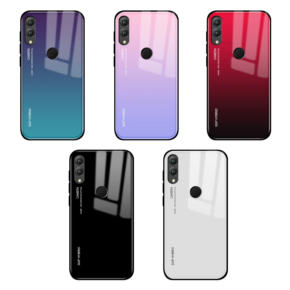Светлый чехол для huawei honor 10 8x8 9 lite градиентное закаленное стекло телефона на honer