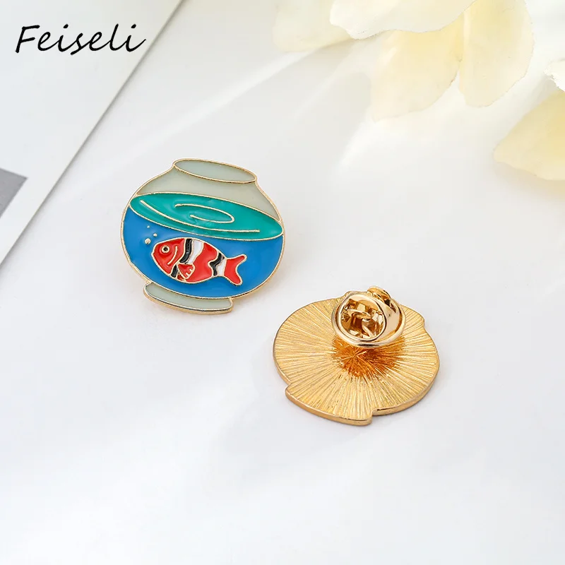 Feiseli брендовая Новая цветная эмалированная рыбка в виде рыбки золотая Русалочка