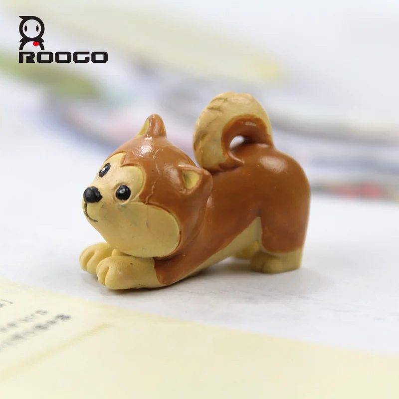 Roogo милая собака щенок украшения дома аксессуары смола фэн шуй миниатюрные