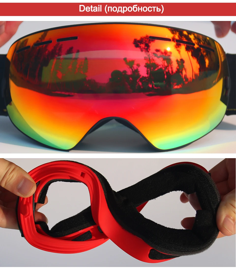 LOCLE лыжные очки UV400 лыжные очки двойные линзы противотуманные Лыжные Сноуборд очки лыжные очки с коробкой и дополнительной линзой